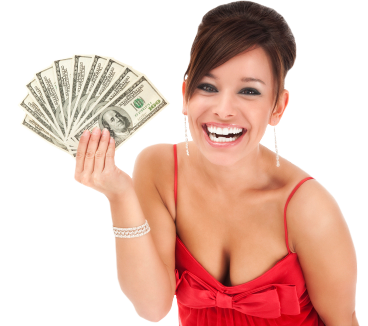Woman happy with quick payday loan