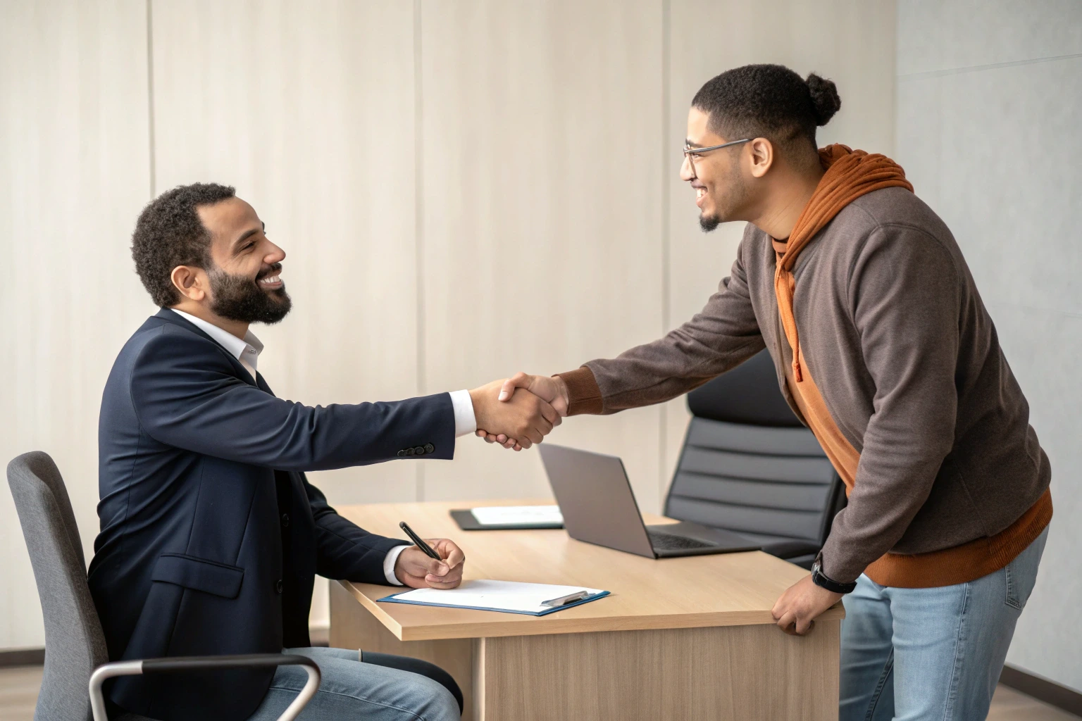 Handshake symbolizing a direct agreement for a tribal installment loan.